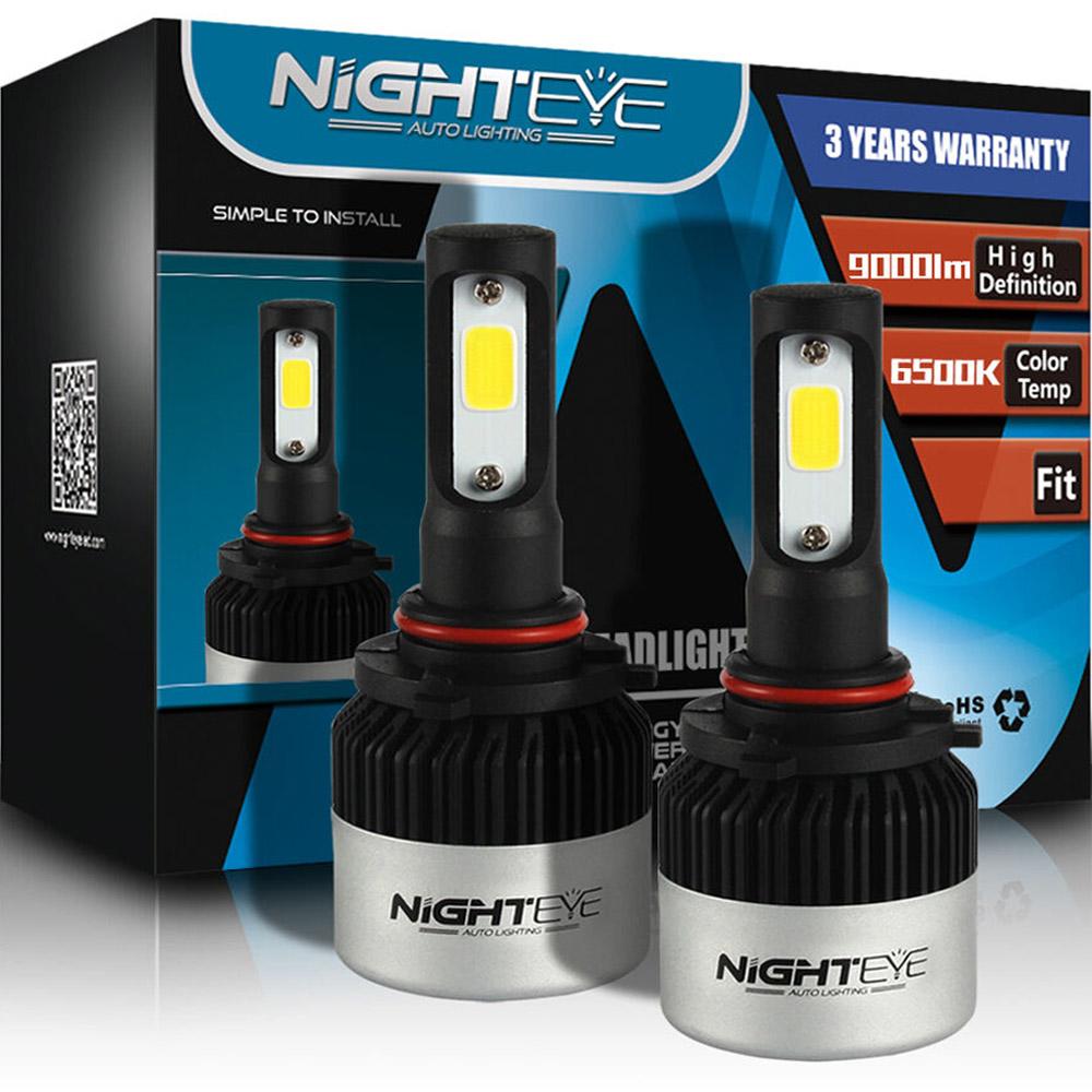 NIGHTEYE HB3 9005 Auto LED Headlight Bulbs Kit - 72w 9000LM 6500K Cool White