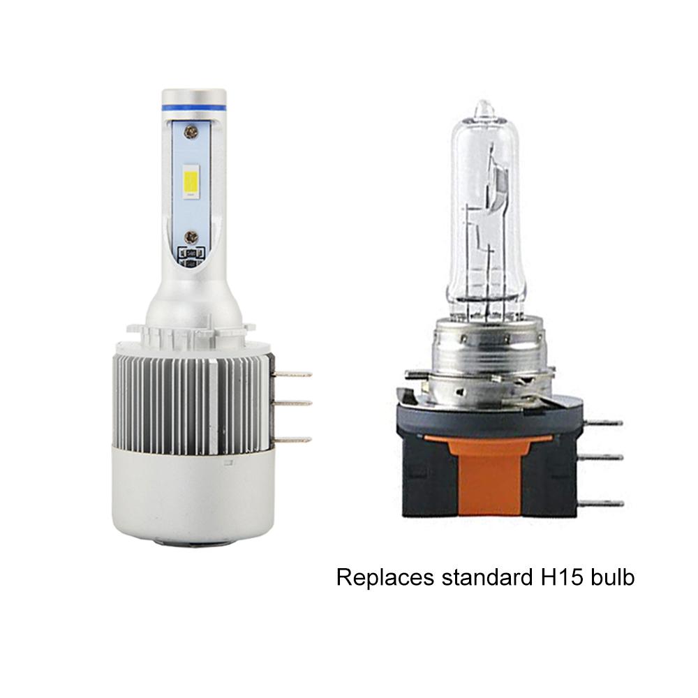 H15 LED Bulbs High Beam DRL 80W 20000Lm 6500K For Volkswagen Golf 6 7 MK6  MK7 Audi Mercedes Benz BMW Plug and Play Thermal Copper Tube 2pcs 64176