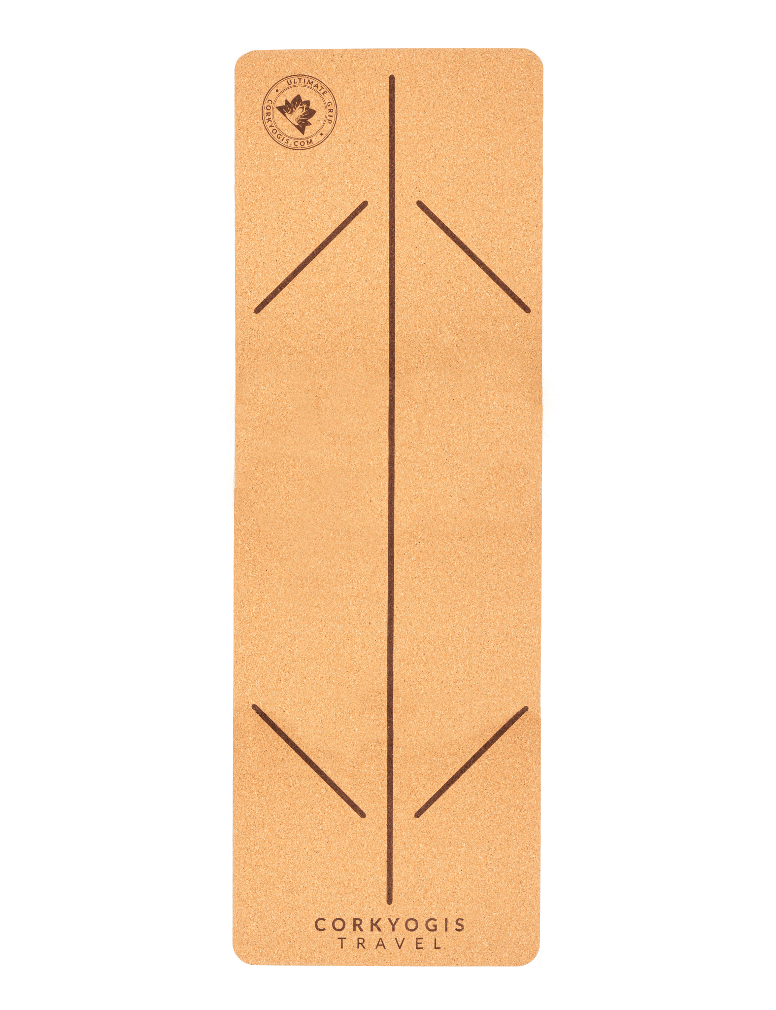 travel cork yoga mat position lines