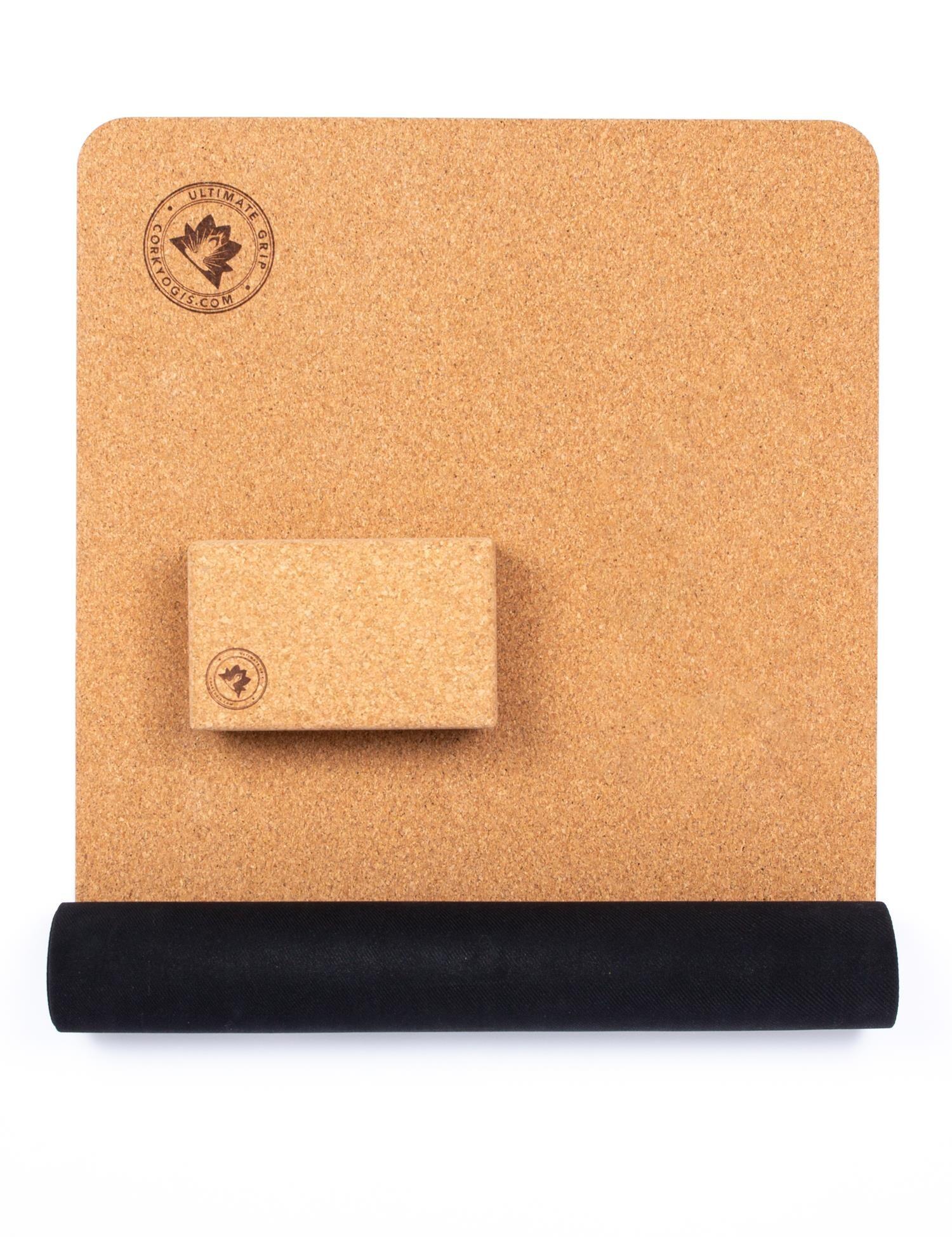 Best Eco-Friendly Cork Yoga Essentials Bundle - Mat & Block