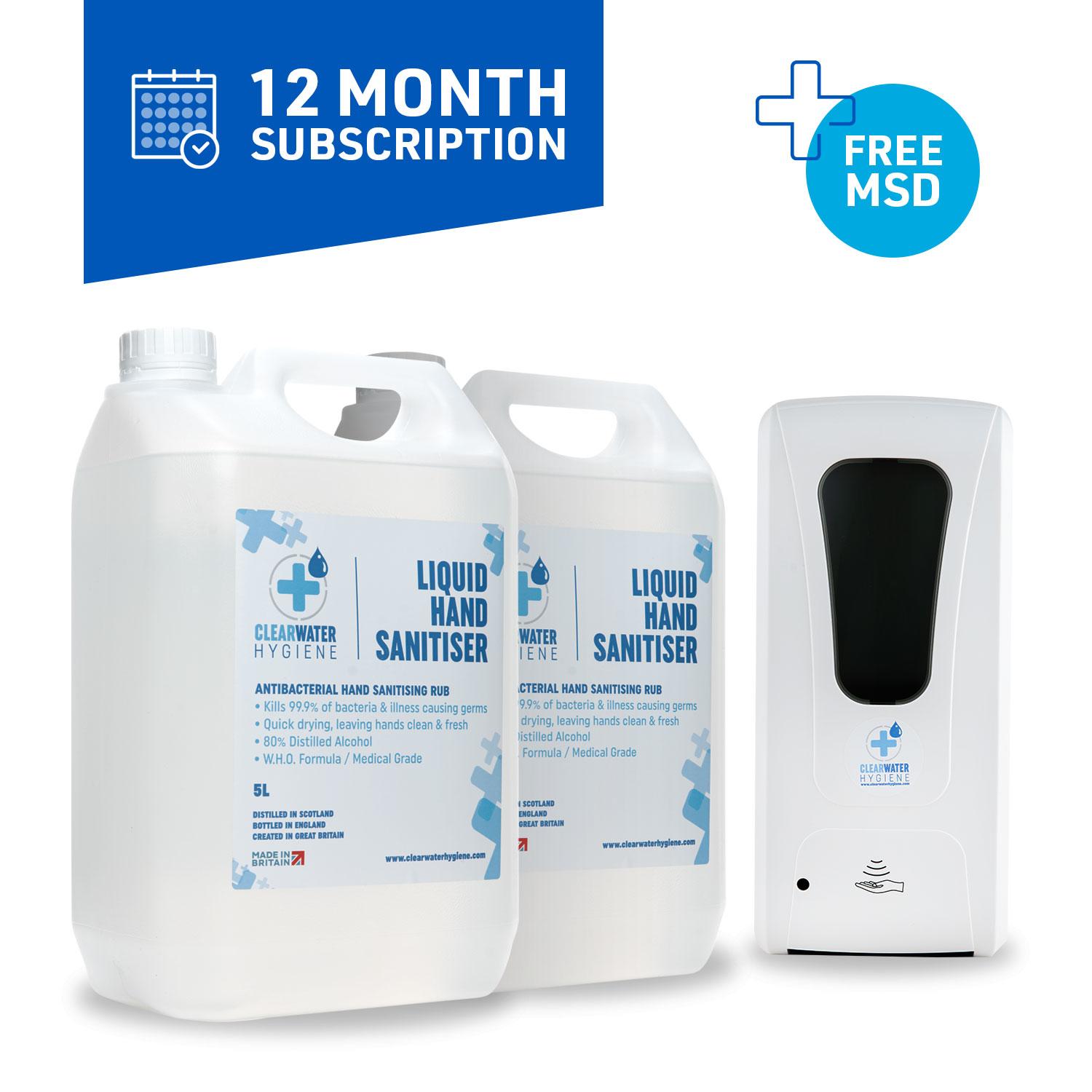 Managed Service (12 Month Subscription): 10 Litres per month + Motion Sensor Dispenser