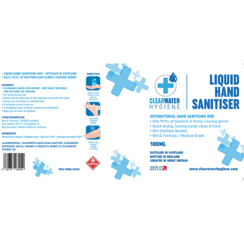 Hand Sanitiser ingredients ethanol distilled water