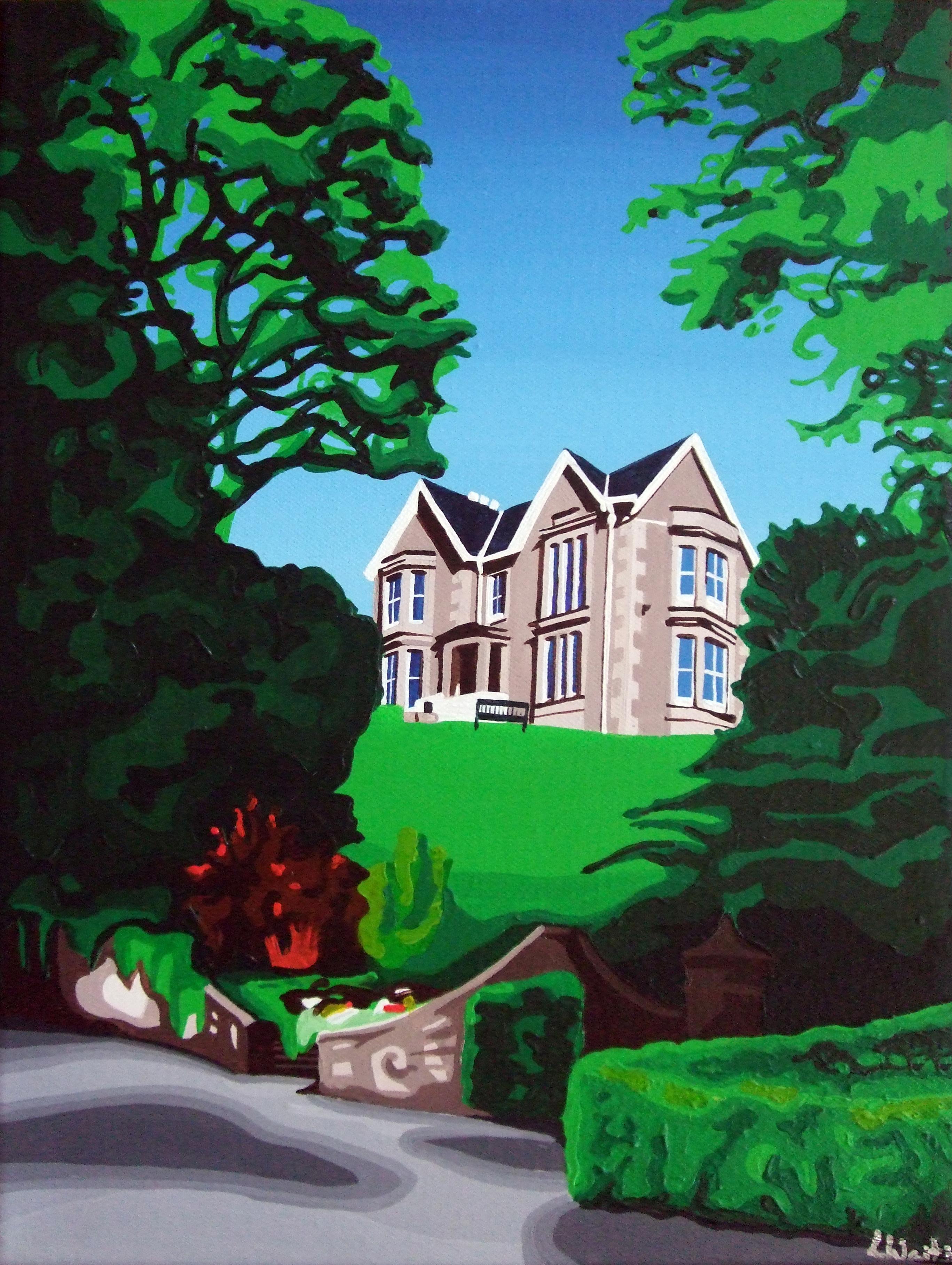 House portrait commissioned painting