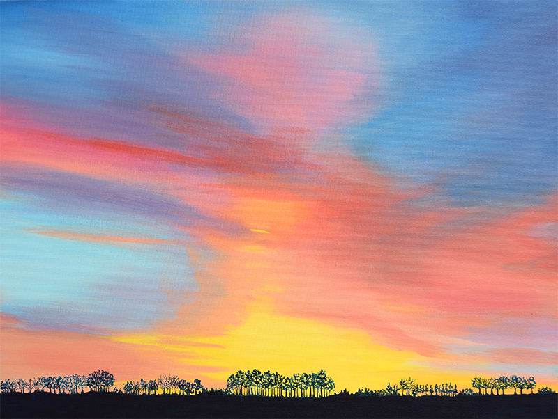 Sunset acrylic painting