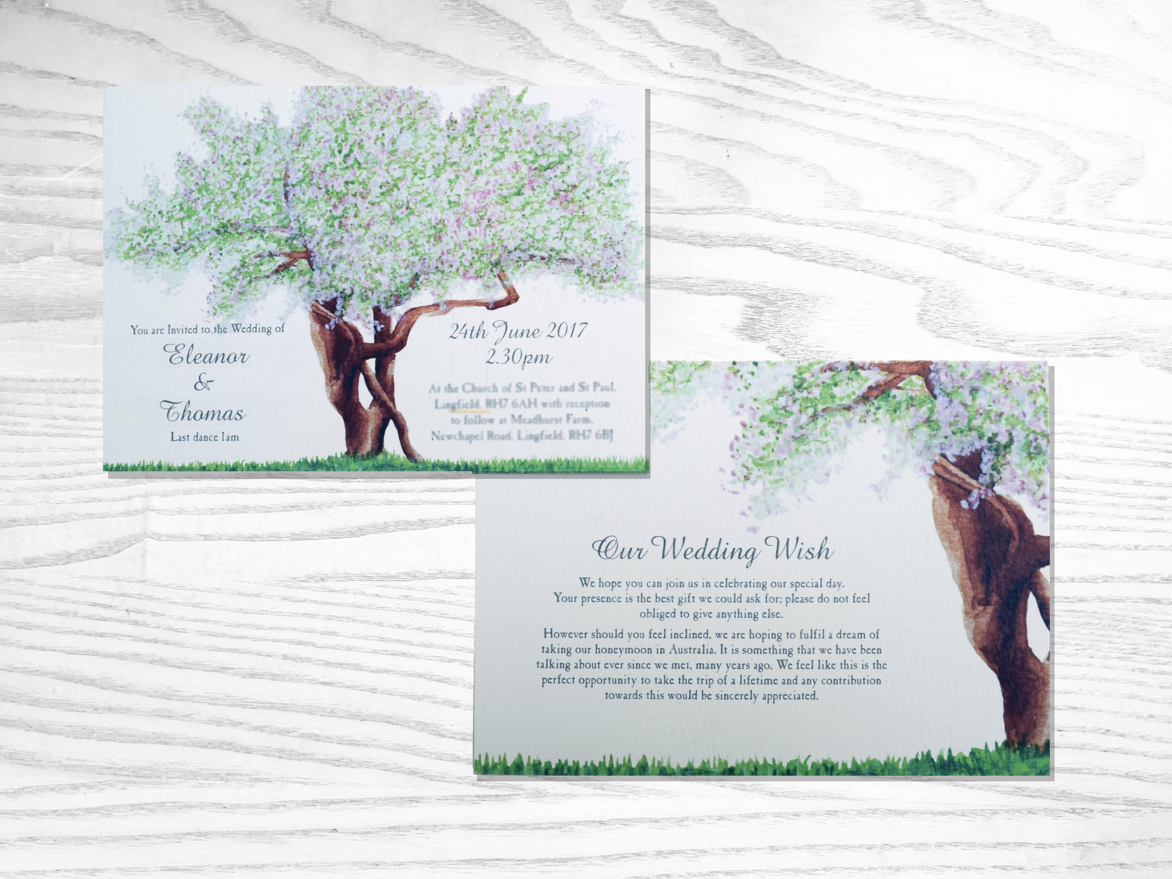 Wedding Invite Illustration Blossom Tree