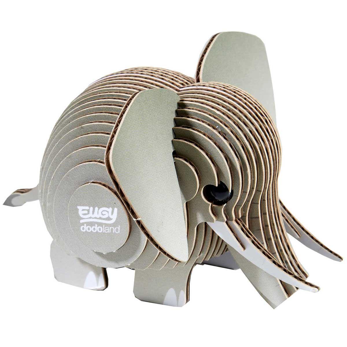 Cardboard model of a grey elephant.