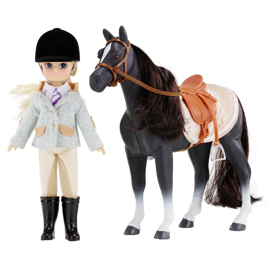 Lottie Doll in riding outfit with pony