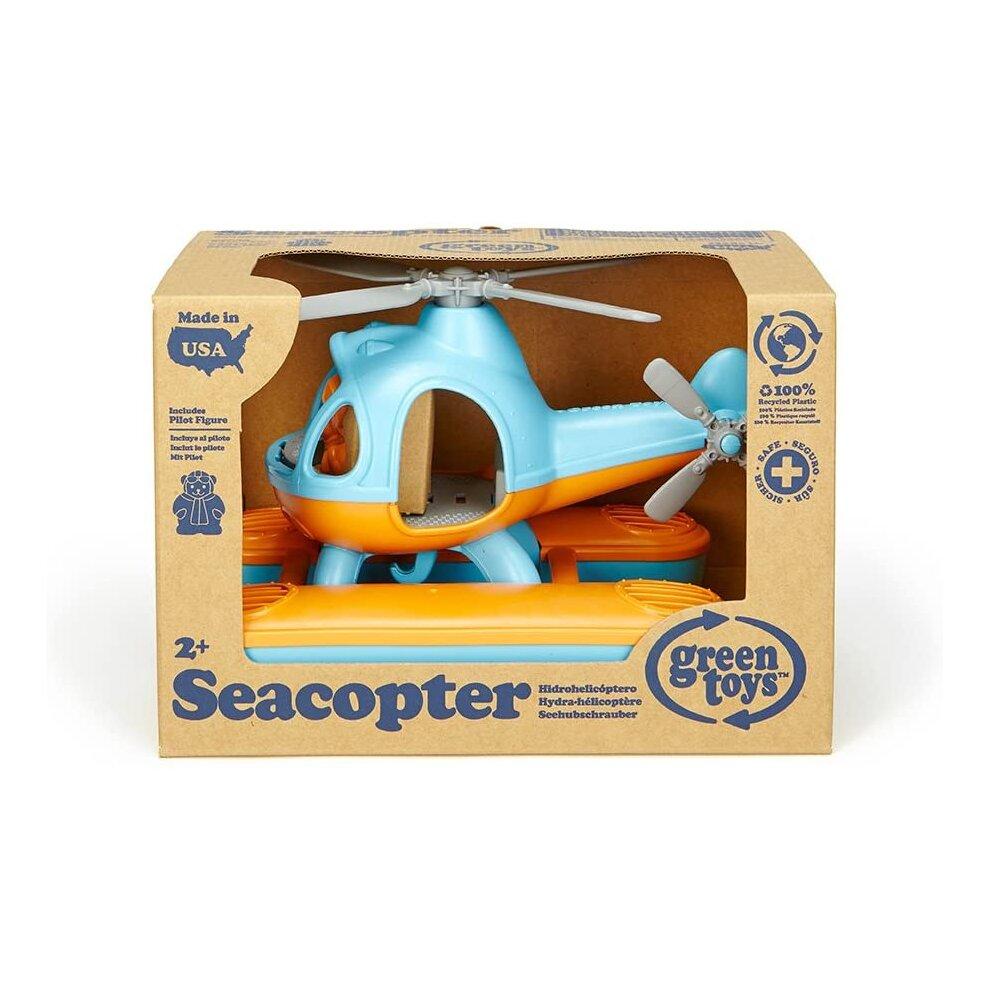 Blue and orange seacopter in manufacturer's packaging.
