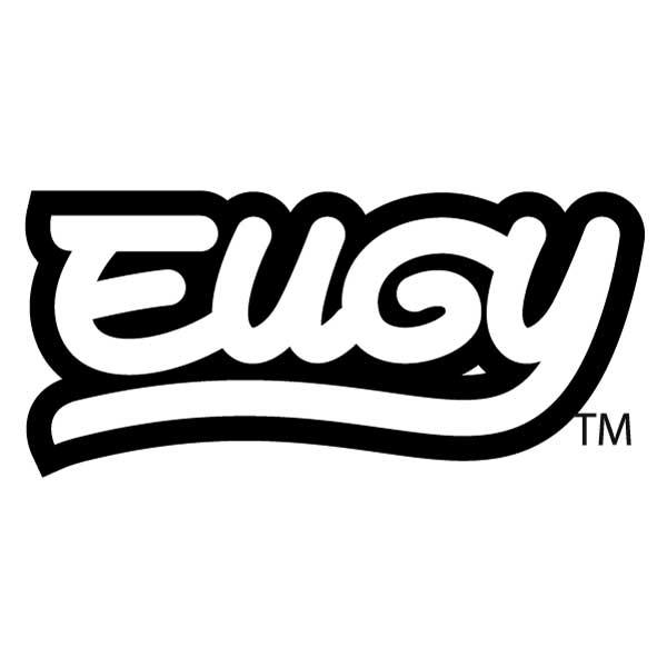 Black outline of the word 'Eugy' on a white background.