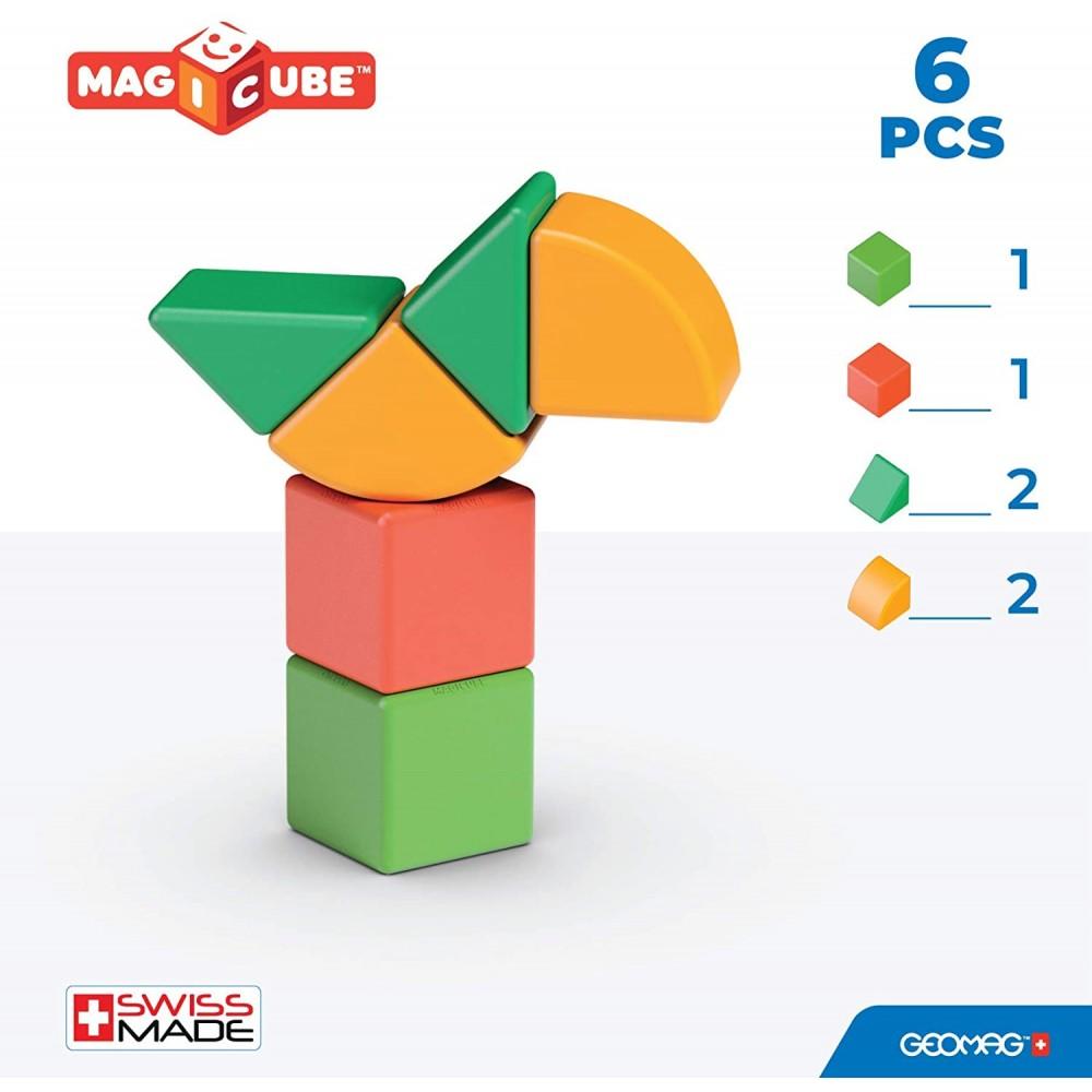 Image showing the number of and colours of each block in the 9 piece Magicube pack.