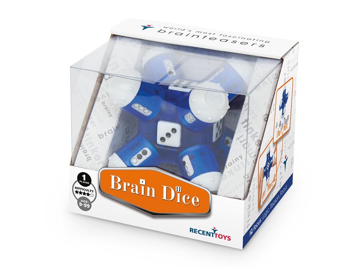 Brain Dice puzzle game in manufacturer's packaging.