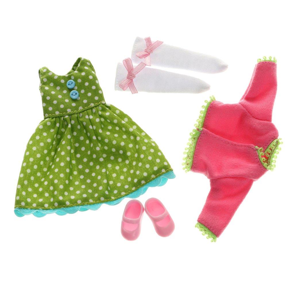 Green dress outfit for Lottie Doll.