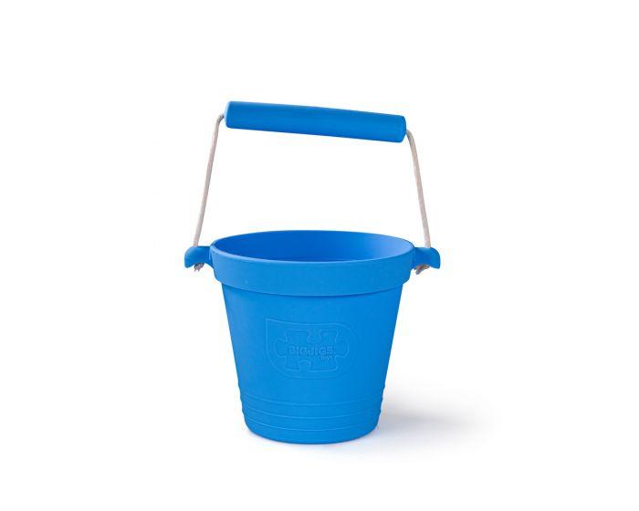 Blue bucket, white background
