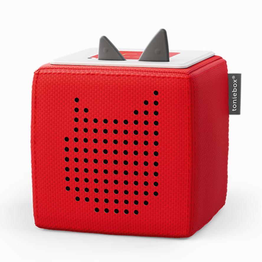 Red Toniebox  with white background.