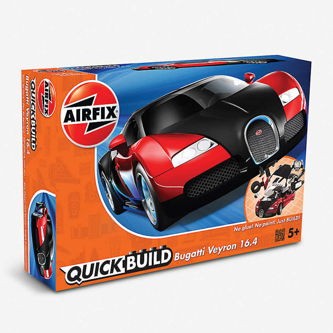Packaging for the Airfix model Bugatti.