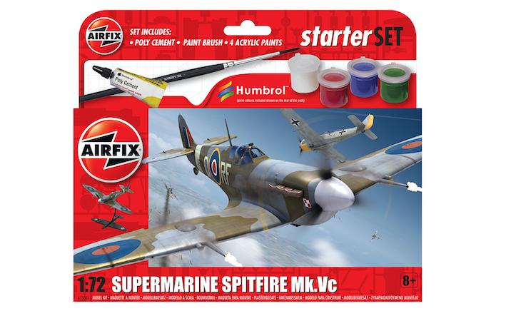 Red pack containing the model Spitfire kit.