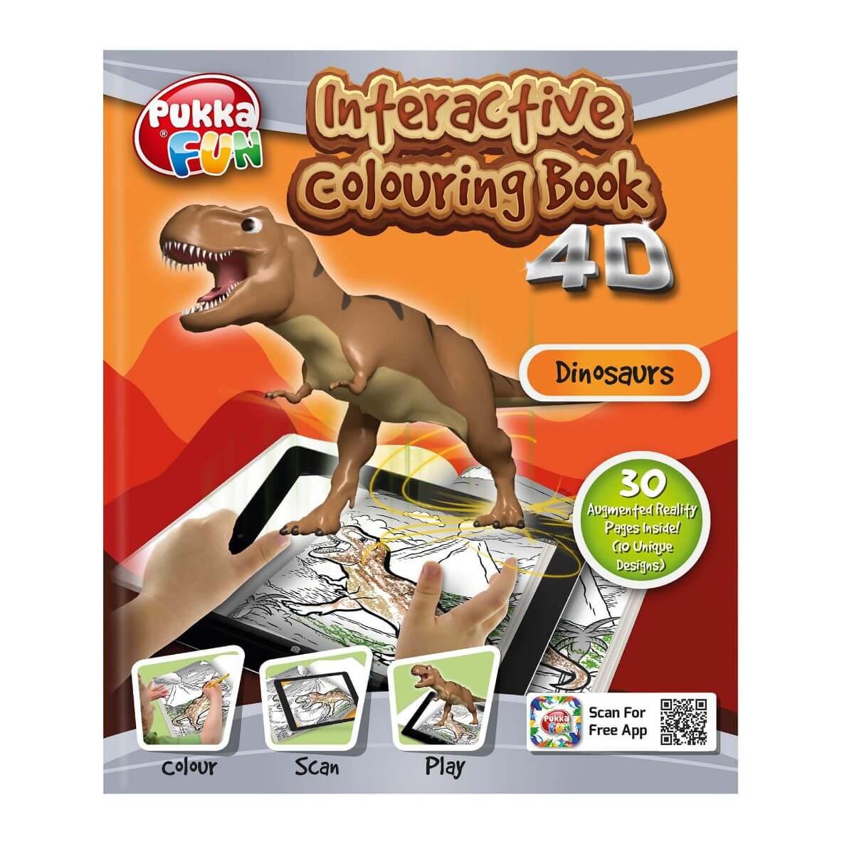 Interactive colouring-in pad with a dinosaur on the front.