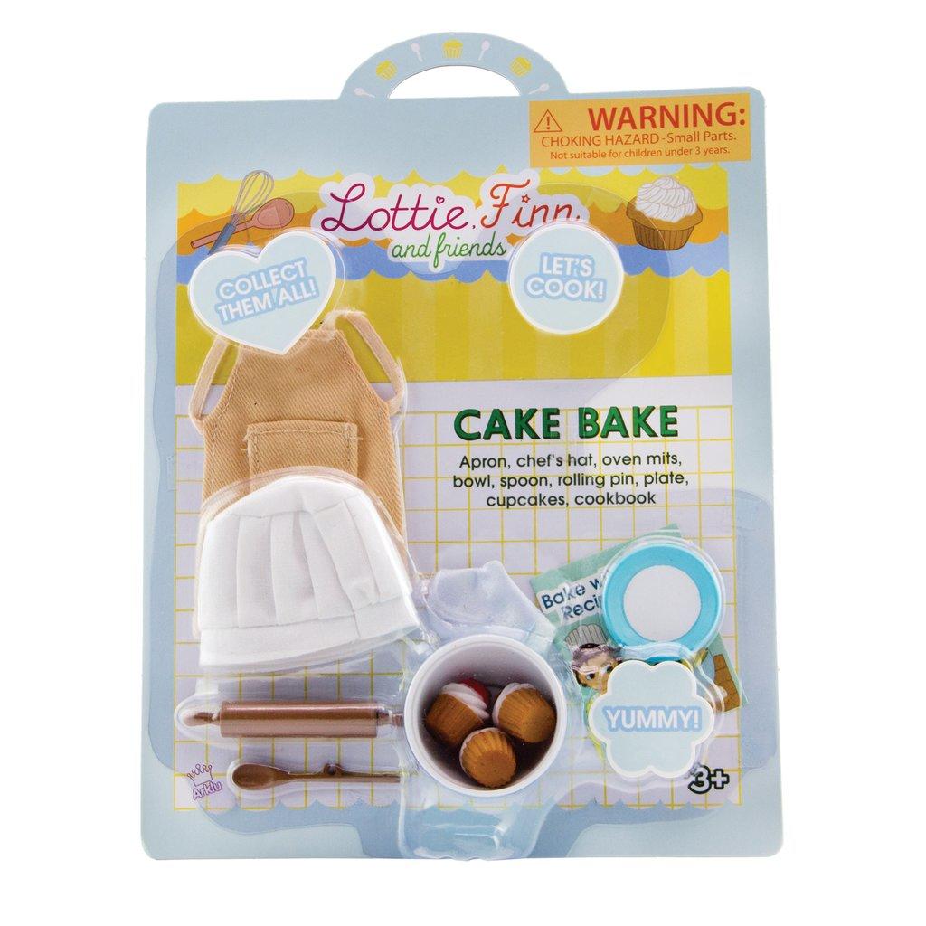 Packaging for Lottie doll baking outfit.