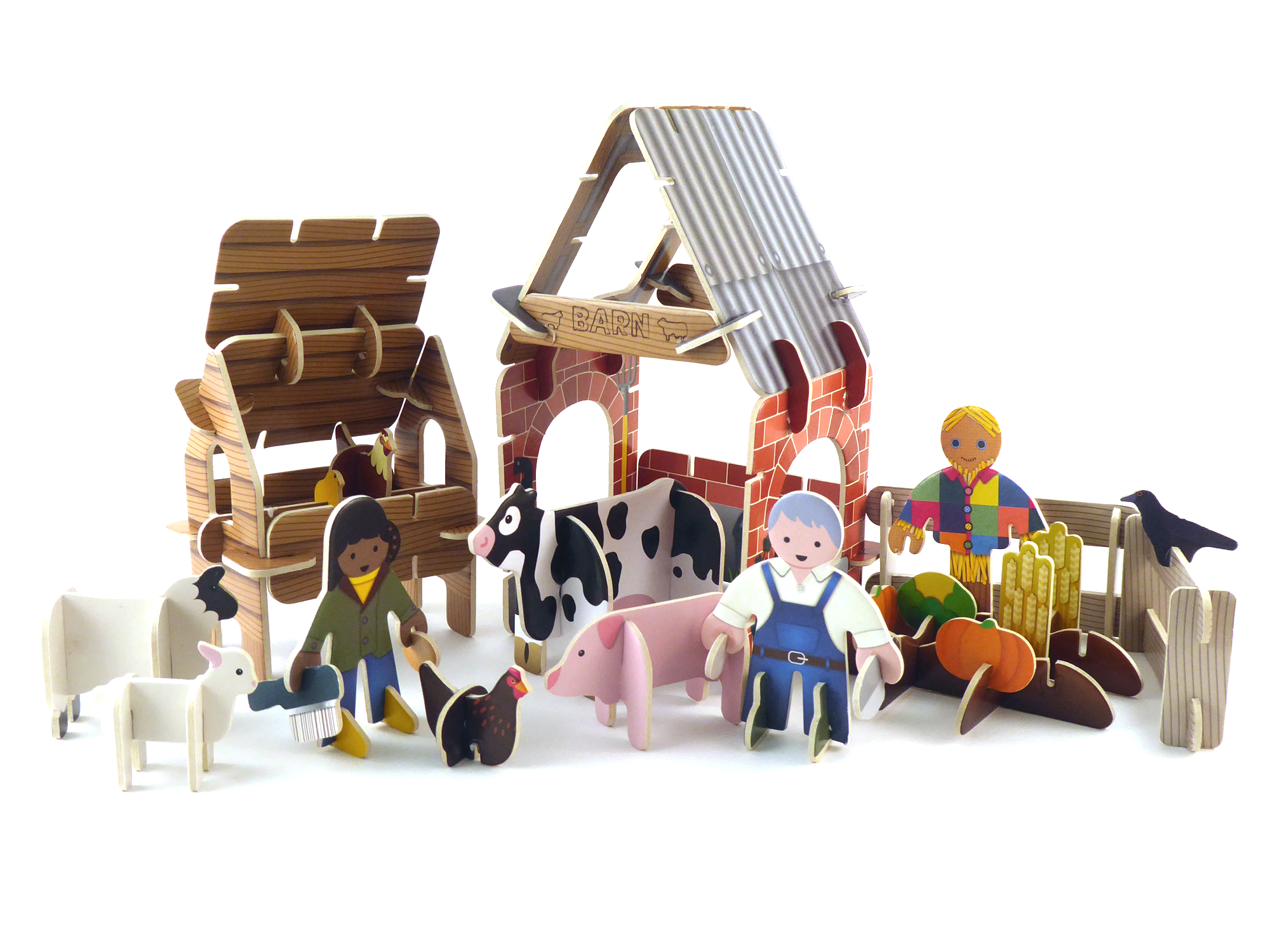 3d Model of Play Press farm set with animal and people figures