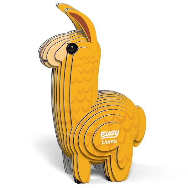 Yellow and brown llama craft figure.
