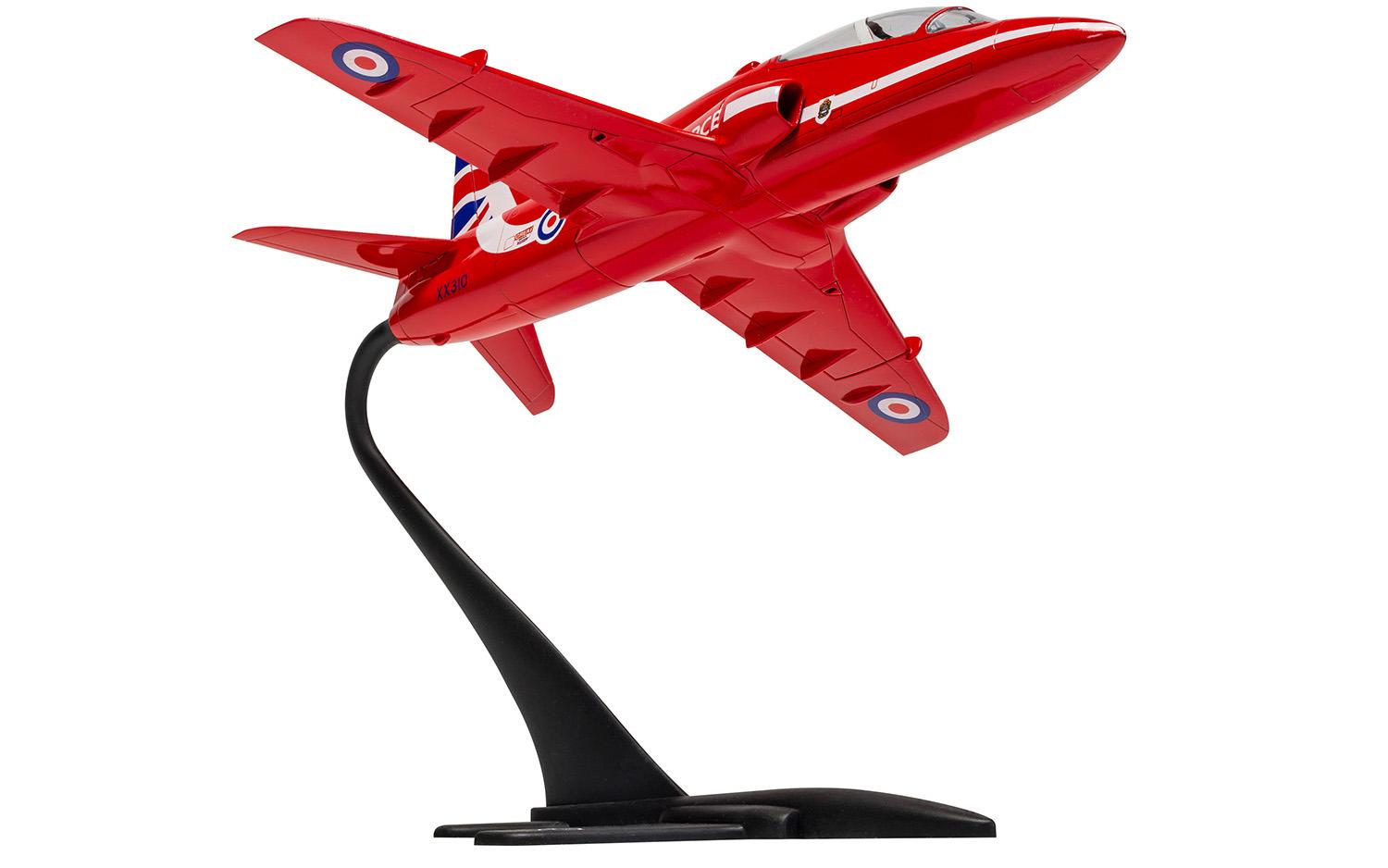 View from below the model Red Arrows plane,