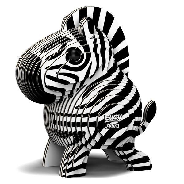 Cardboard 3D model of a Eugy zebra