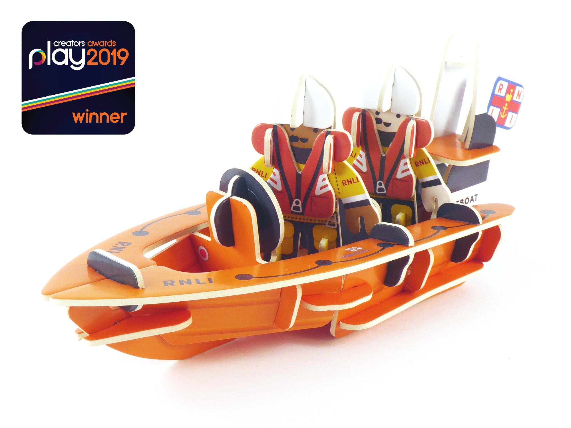 Play Press orange lifeboat with figures on board