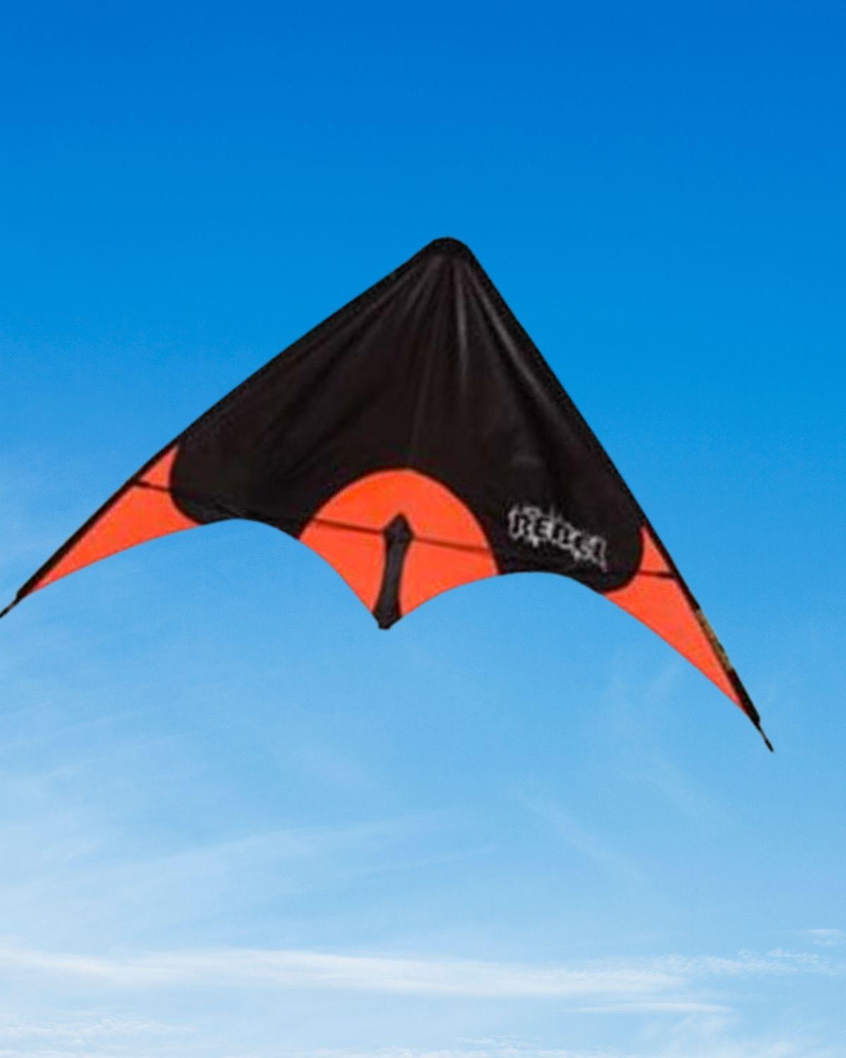 Orange and black Rebel sport kite.
