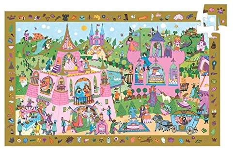 Complete jigsaw showing princess castles.