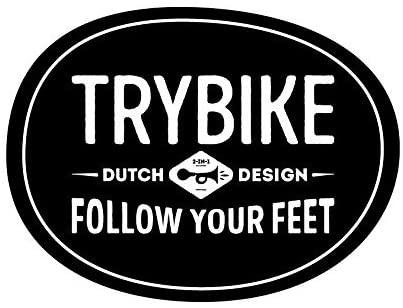 Black Trybike logo with white writing.