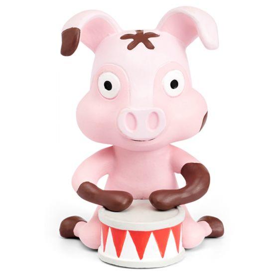 Pink Tonie pig figure with a drum.