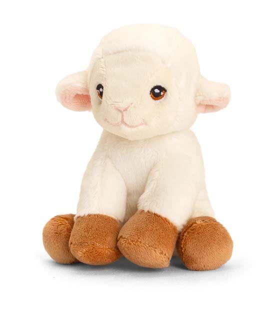 Plush cream lamb toy.