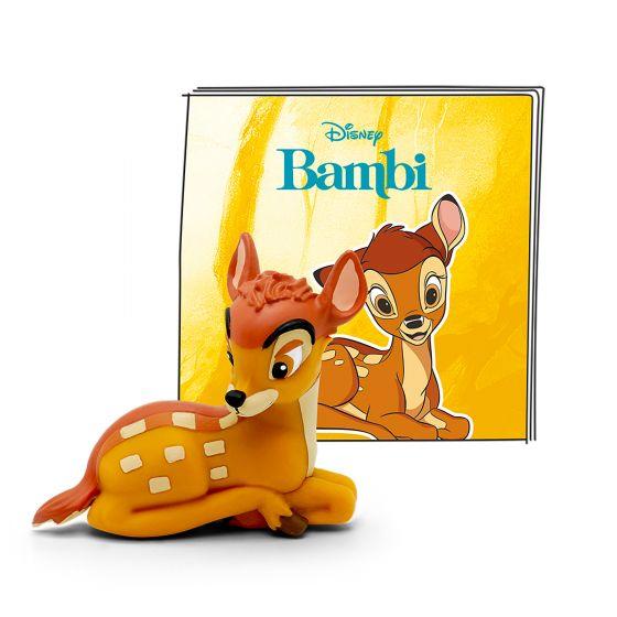 Disney Bambi figure lying down in front of Tonies package.