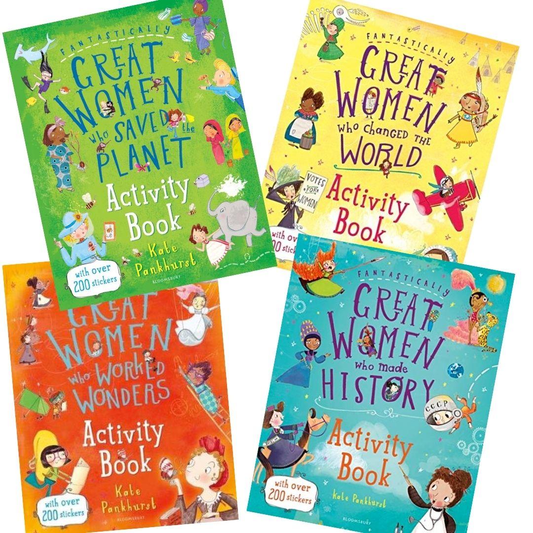 4 colourful activity books by author Kate Pankhurst.