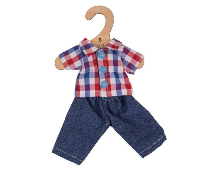 Check shirt and jeans for small Rag doll.