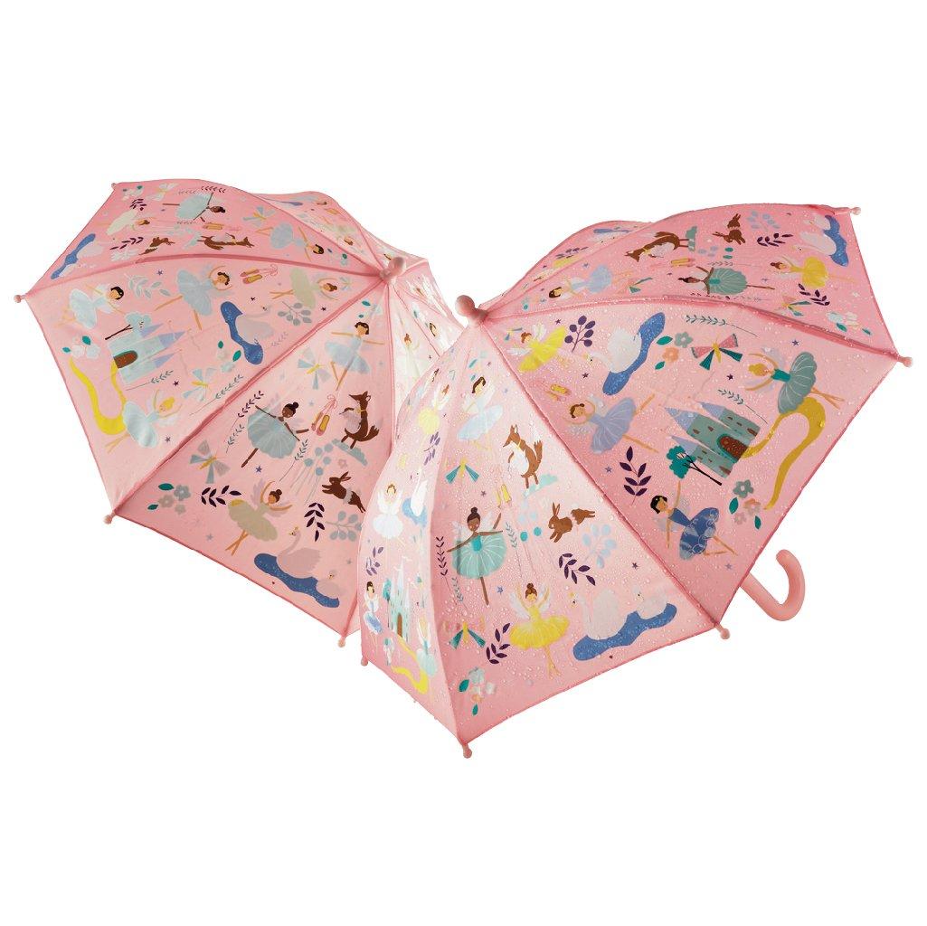 mermaid-patterned umbrellas - the dry version and one when wet that has changed colour.