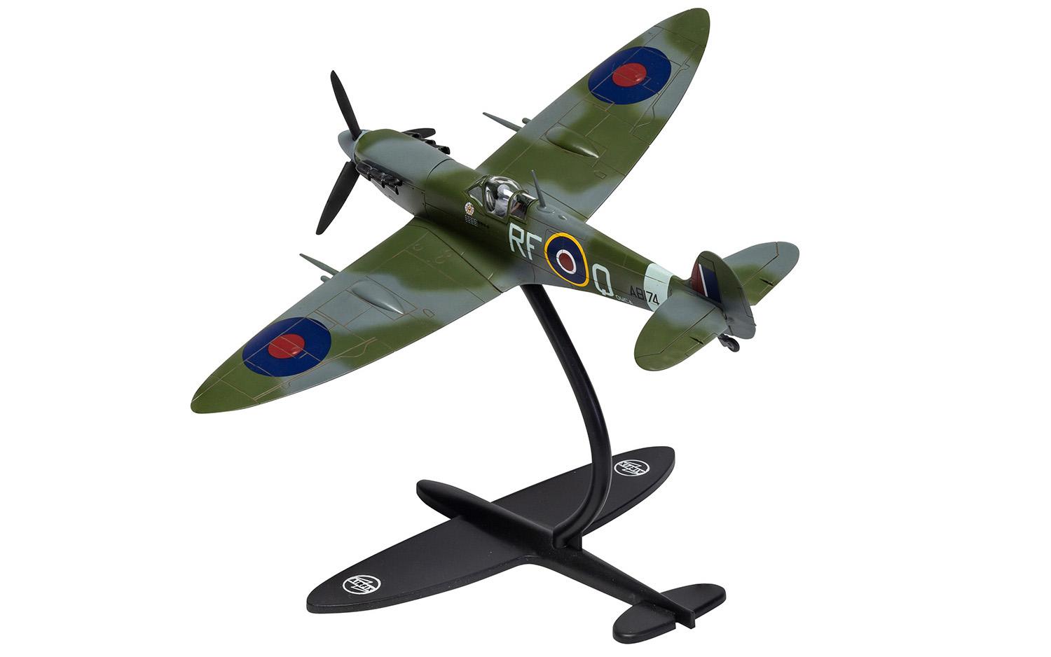 Rear view of the Spitfire model airplane.