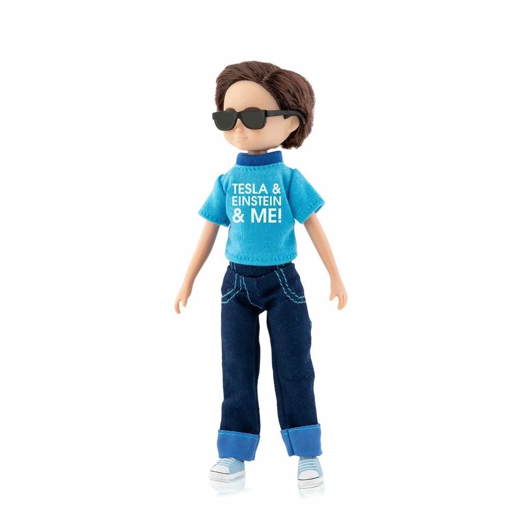 Hayden doll standing with sunglasses on.