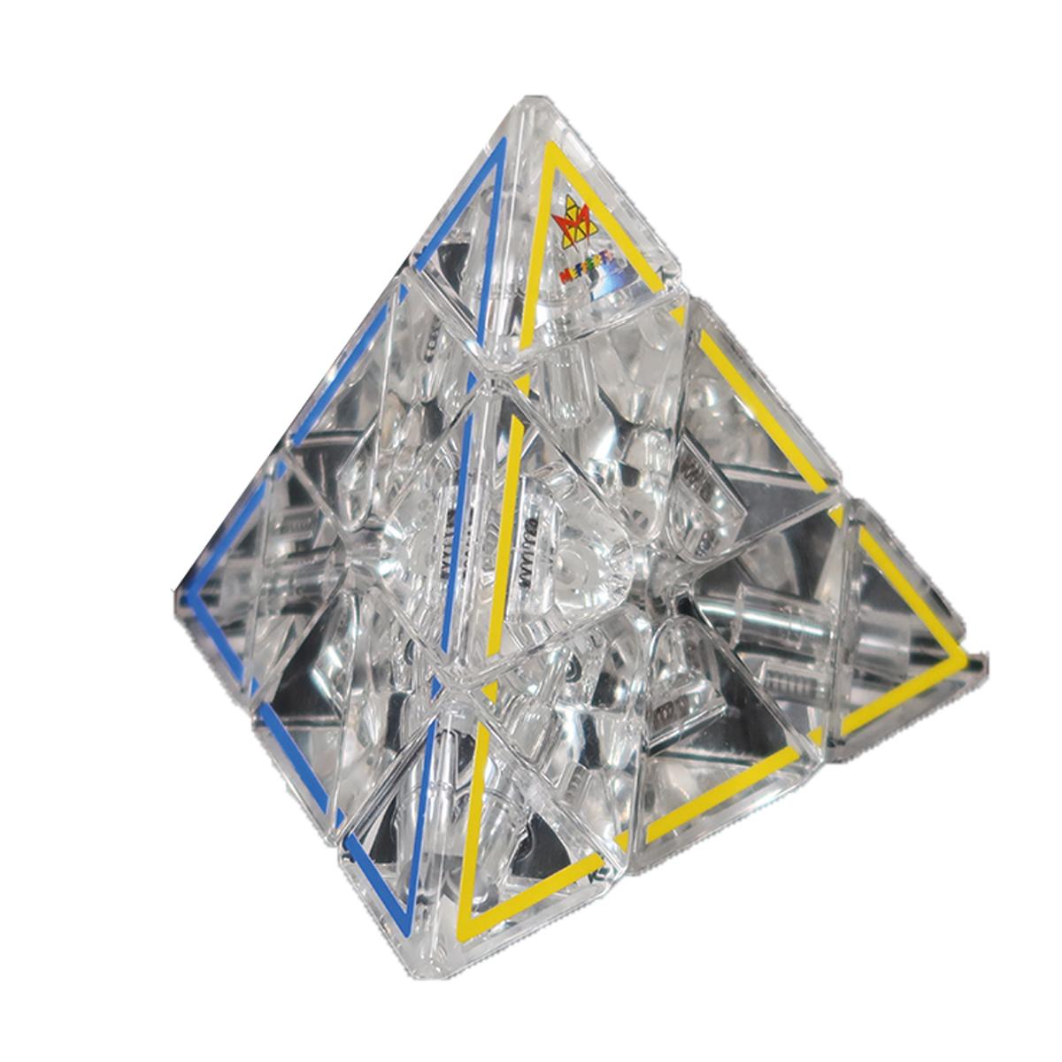 Pyraminx clear, pyramid-shaped puzzle by Meffert.
