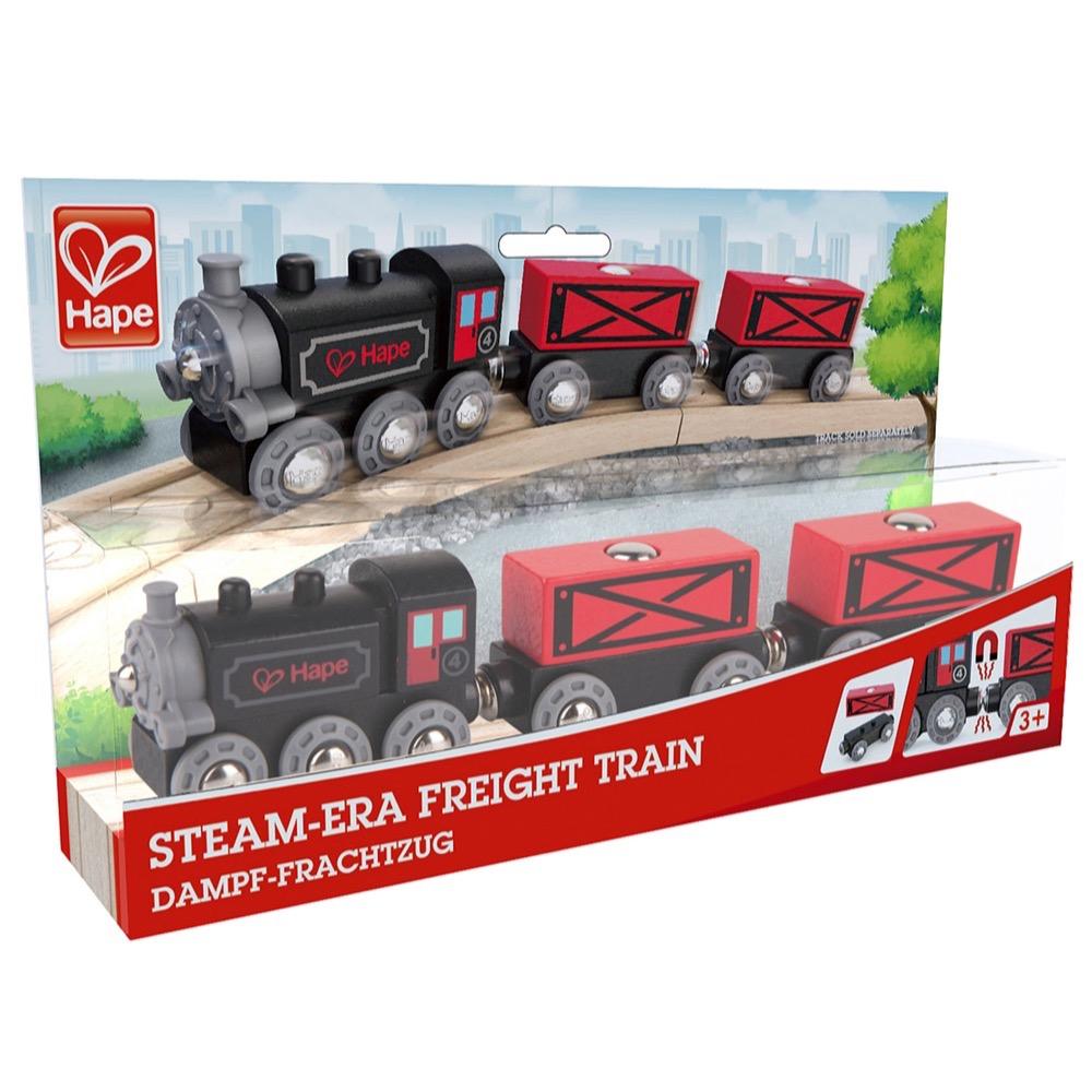 Hape Steam era freight train in manufacturer's packaging