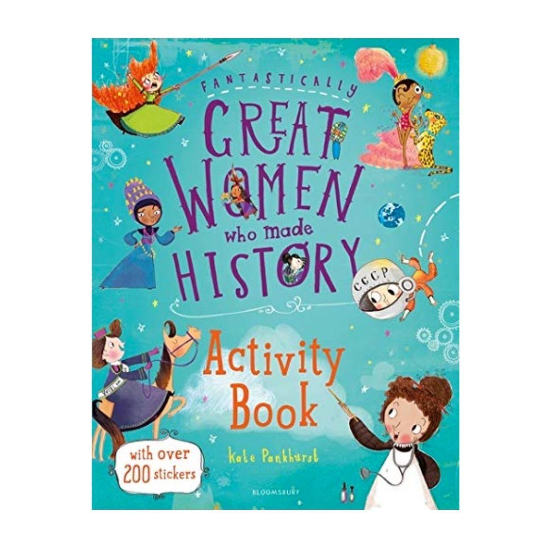 Blue book entitled 'Great Women Who Made History'