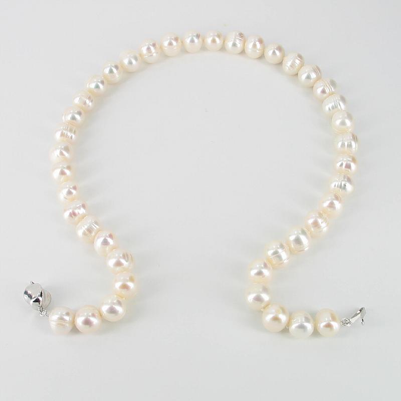 11-12mm AA+ Baroque Pearl Necklace Magnetic Clasp Grey