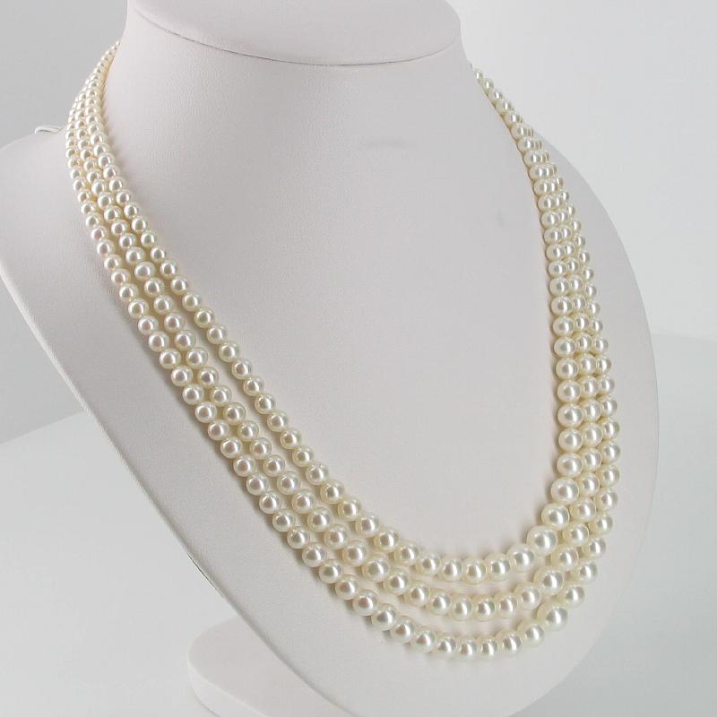 Triple Strand Classic Pearl Necklace - Borneo Pearls