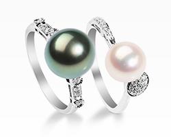 Diamond Pearl Rings