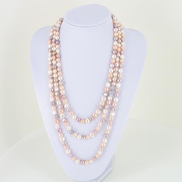 Two Metre Long Shanghai Style 8-9mm Baroque Pearl Necklace