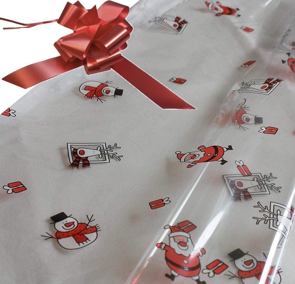 burgundy hamper wrapping kit cellophane wrap santa