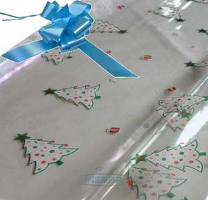 baby blue hamper wrapping kit christmas trees cellophane wrap