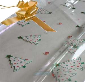 gold hamper wrapping kit christmas trees cellophane wrap