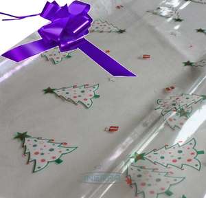 purple hamper wrapping kit christmas trees cellophane wrap