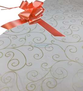 peach  hamper wrap kit cellophane bow wrapping gold scroll